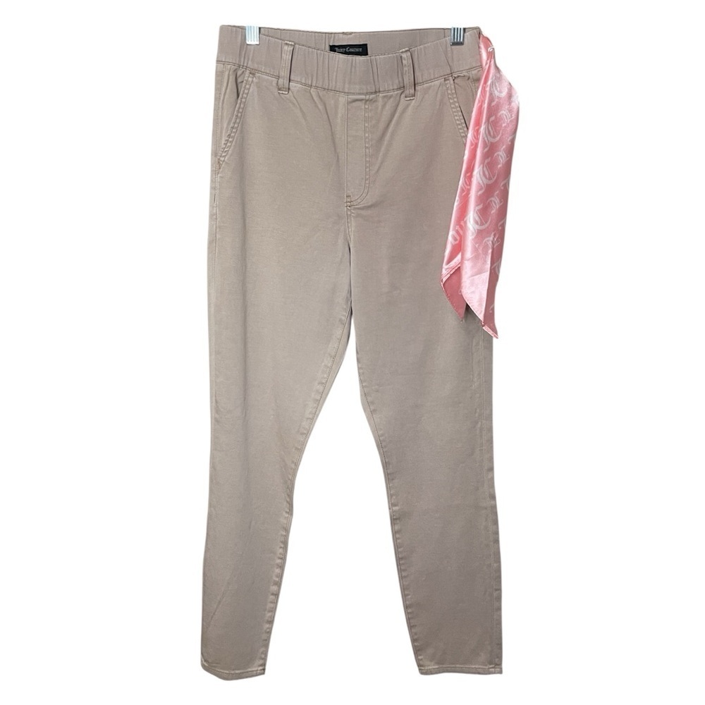 NEW‼️ JUICY COUTURE Elastic Waist Slim Fit Khakis FREE‎ Scarf Included, Size 28
